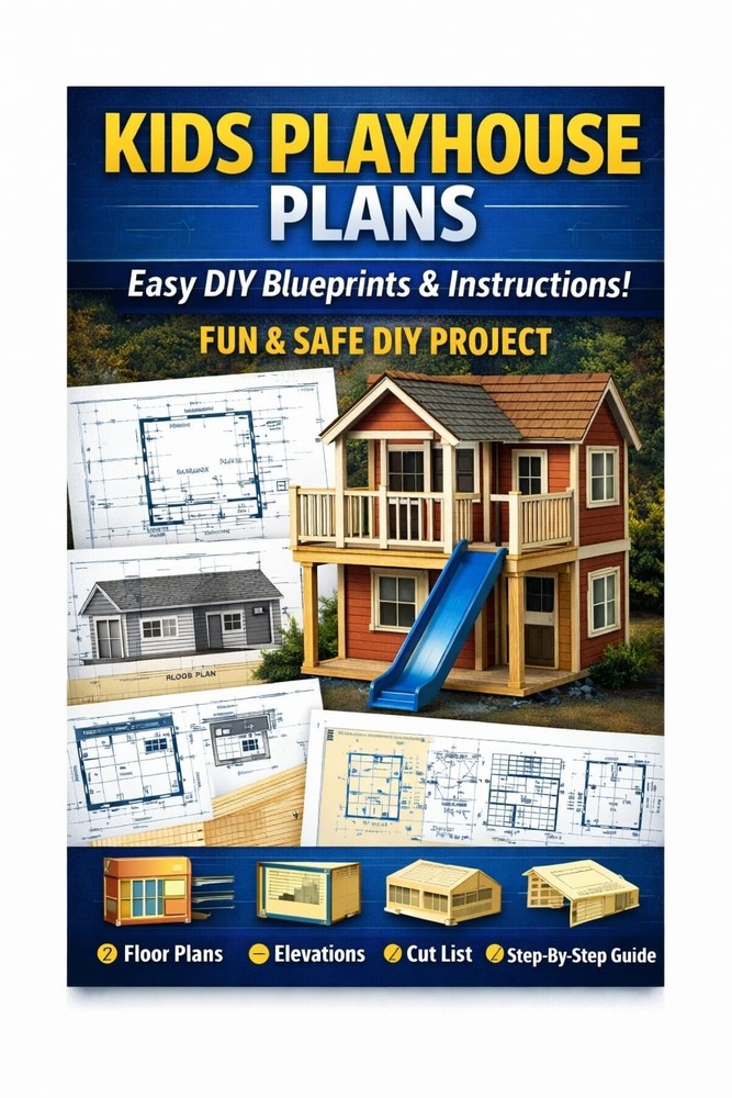 Kids Wooden Playhouse DIY Plans – Small Wooden Frame House
