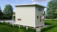 13×23 Feet Small House Design 4×7 Meter 2 Beds 1 Bath Shed Roof (A4 Hard Copy)