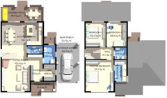 40’x45’ 3 Bed, 3 Bath Modern Cottage Architectural Build Plans PDF Download.