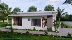 26×36 Feet House Plans 8×11 Meter 2 Beds 2 Baths Terrace Roof PDF (A4 Hard Copy)