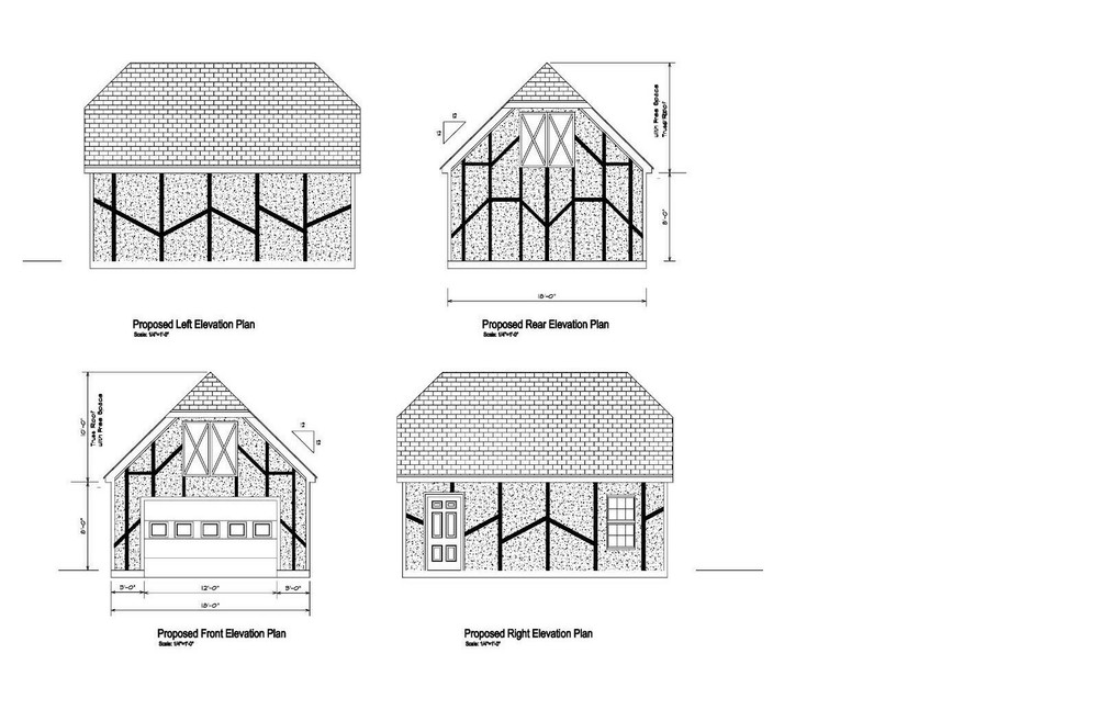 18’X24′- 24’X18′ ONE CAR GARAGE PLANS GABLE ROOF GARAGE PLAN 18-1824-GBL-7