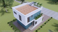 25X30 Small House Plan 7.5×9 Meter 4 Beds 4 Bath Terrace Roof PDF (A4 Hard Copy)