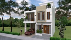 26×36 Small House Design 3 Beds 3 baths 8×11 Meter Terrace Roof (A4 Hard Copy)