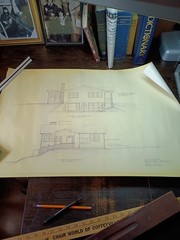 Vintage 1963 Blueprints Mid Century House Professional Architect of Renown Lot 1