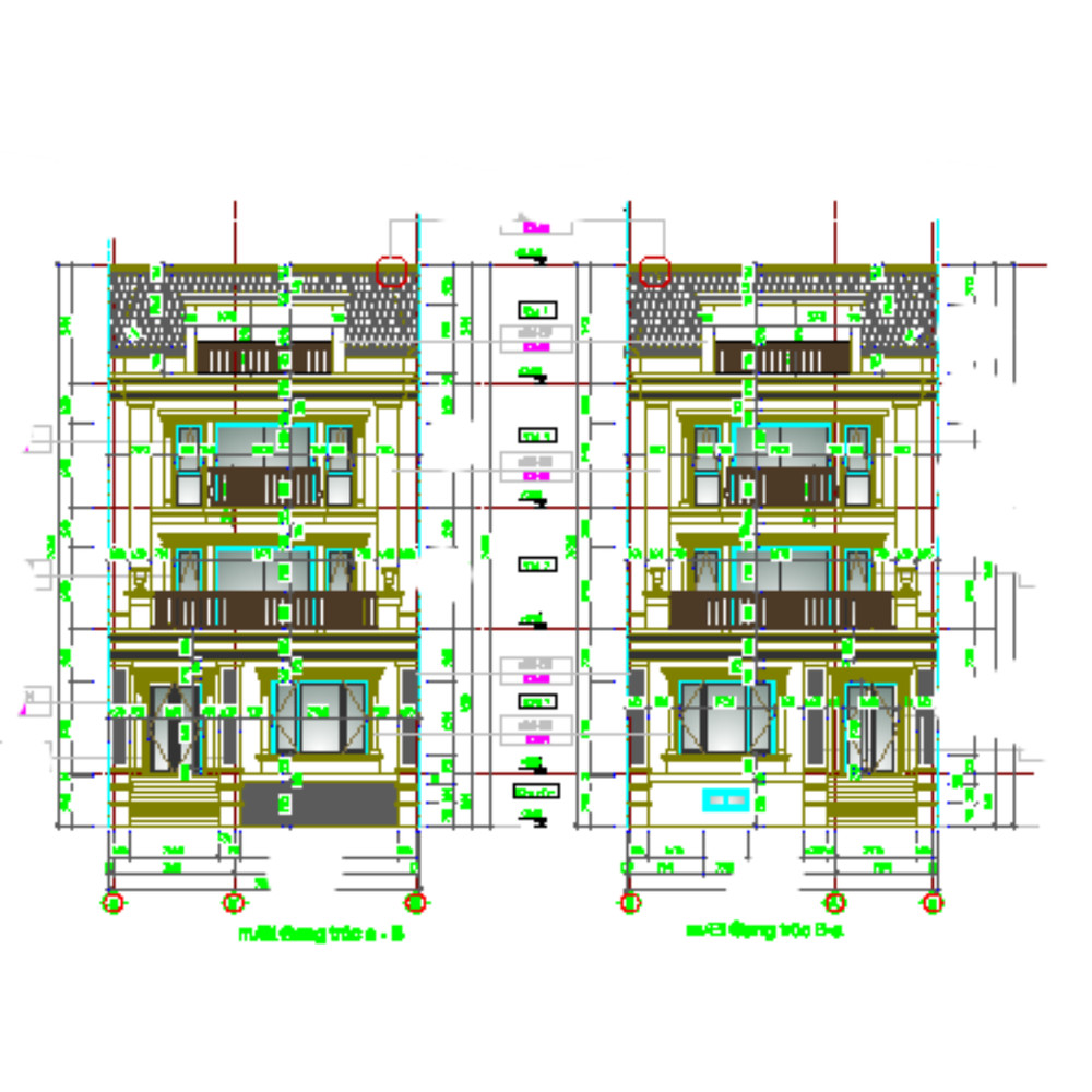 3-Story Townhouse CAD Plans – 9m x 20m Building Design Blueprints for Sale!