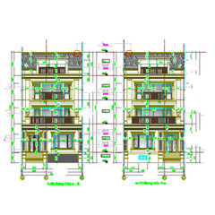 3-Story Townhouse CAD Plans – 9m x 20m Building Design Blueprints for Sale!