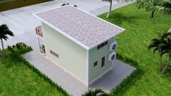 13×23 Feet Small House Design 4×7 Meter 2 Beds 1 Bath Shed Roof (A4 Hard Copy)
