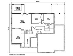 1850 Sq.Ft. Ranch house plans – 5 Bed, 4 Bath, 3 Garage, Screen Deck – PDF ONLY