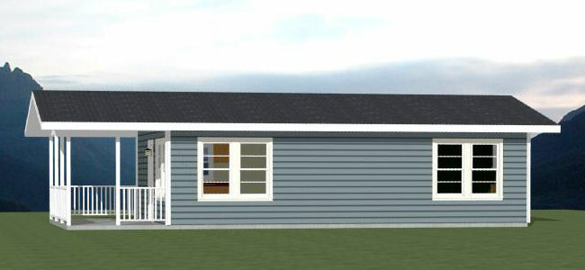 30×20 House — 2 Bedroom 1 Bath — 600 sq ft — PDF Floor Plan — Model 2C