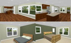 46×48 House – 2 Bedroom 2 Bath 1 RV – 1,157 sqft – PDF Floor Plan – Model 4E