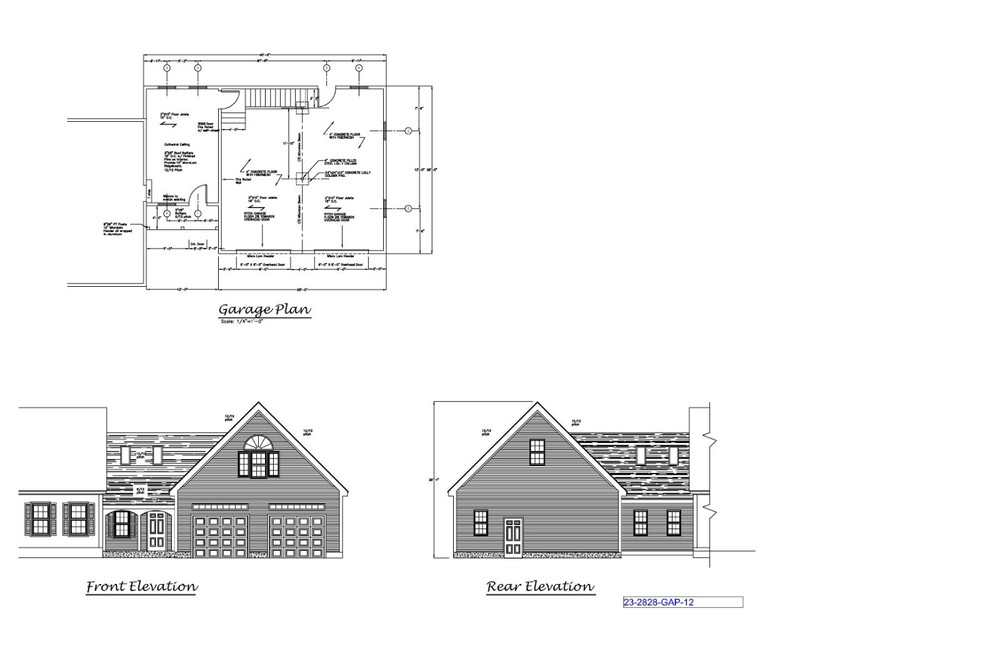 28′ X 28′ GARAGE ADDITION PLANS – CAPE STYLE GARAGE ADDITION – PLAN 23-2828-GAP-