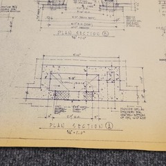 Vintage House Blueprint 33×17 1964 Mid Century Modern Drawing Art Glen Ellyn IL