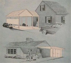 2 Carport Designs 1951 How-to Build PLANS Car Port / Garage