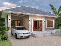 Small House Plan 11×7 Meter 36×23 Feet 3 Beds 1 Bath Hip Roof (A4 Hard Copy)