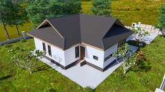 Cool Home Plans 11×14 Meters 36×46 Feet 3 Beds 2 Baths Gable Roof (A4 Hard Copy)