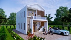 20×30 Duplex House 6×9 Meter 2 Beds 1 Bath Each Floor PDF Pan &(A4 Hard Copy)