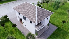 22.5×33 Feet Small House Plan 6.9×10 Meter 2 Beds 3 Bath Hip Roof (A4 Hard Copy)