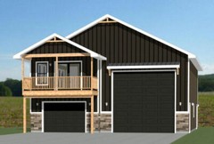 36×42 Apartment with 1-Car 1-RV Garage — PDF Floor Plan — 961 sqft — Model 2B