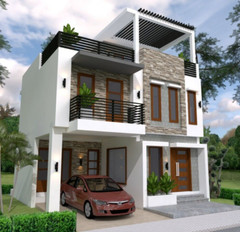 26×36 Small House Design 3 Beds 3 baths 8×11 Meter Terrace Roof (A4 Hard Copy)