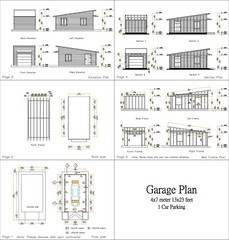 13×23 Garage Shed Roof 4×7 Meter 1 Car Shed Plan PDF Plans (A4 Hard Copy)