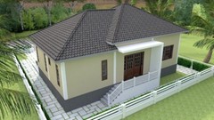 One Story House Plans 12×11 Meter 39×36 Feet 3 Beds Hip Roof (A4 Hard Copy)