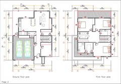 A4 Printed & PDF House Plan 36x46Feet 11×14 Meter 3 Beds 3 Bath Hip Roof