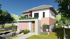 A4 Printed & PDF House Plan 36x46Feet 11×14 Meter 3 Beds 3 Bath Hip Roof