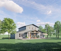 Two Story Monitor Barndominium House Construction Plans – Drawings Blueprint