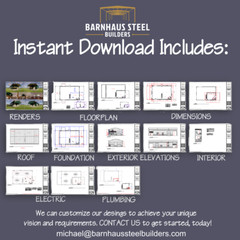 The Evergreen Barndominium Shop – 65 X 45 with Loft & 2 Baths Design Blueprints