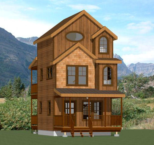16×16 Tiny House — 2 bedroom — 697 sqft — PDF Floor Plan — Model 20A