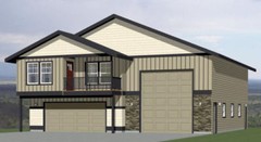 44×48 Apartment with 2-Car 1-RV Garage – PDF FloorPlan – 1,645 sqft – Model 5B