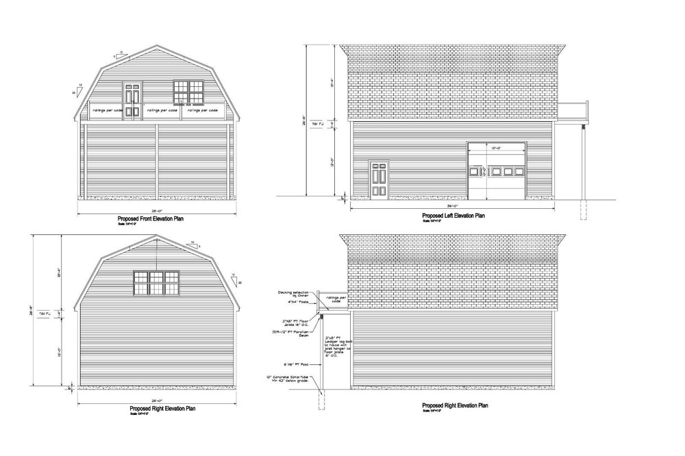 28’X36′- 36’X28′ oversize 2 CAR GARAGE PLANS GAMBRRL ROOF PLAN 18-2836-GMB-6
