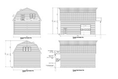 28’X36′- 36’X28′ oversize 2 CAR GARAGE PLANS GAMBRRL ROOF PLAN 18-2836-GMB-6
