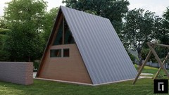 220SF Tiny House Cabin Plans – Blueprints – Modern, Bathroom and Loft