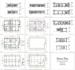 33×53 Feet House Design Plans 10×16 Meter 4 Beds 5 Baths Terrace (A4 Hard Copy)