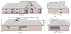 Anne_ 1280G 3 bedroom, 2 bath in 1280 heated area with a garage and front porch