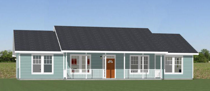 60×30 House — 4 bedroom 3 Bath — 1,800 sqft — PDF Floor Plan — Model 2