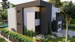 BLUEPRINTS CONTEMPORARY TWO STORY HOUSE PLAN ARCHUP #108