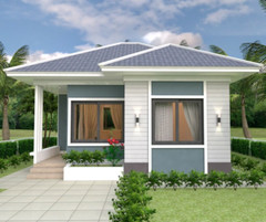24×24 Feet Small House Plans 7×7 Meter 2 Bedrooms Hip Roof (A4 Hard Copy)