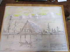 A-FRAME CABIN PLANS HAND-DRAWN ARCHITECTURAL COPIES 1200 SQ FT. CHEF’S KITCHEN