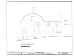 Colonial gambrel roof house plan, Early American, printed architectural drawings