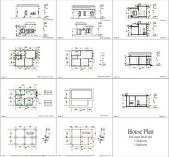 Custom Small House Plan 6×8 Meter 20×27 Feet 2 Bed 1 Bath Terrace (A4 Hard Copy)