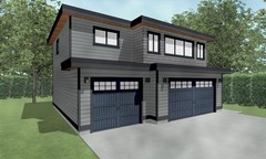 Triple Car / 3 Car Garage Plan / Architectural Blueprints – 34 x 27