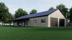 Barndominium House Plan, 3 Bedroom 2 Bath with 2 car garage, 50’x36′ Plan| PDF