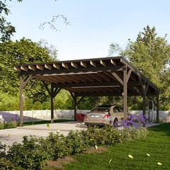 Modern Wood Carport plan 24’x24’ Pavilion Detailed Blueprints