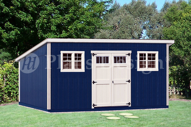 10′ x 20′ Deluxe Modern Backyard Storage Shed Plans #D1020M, Free Material List