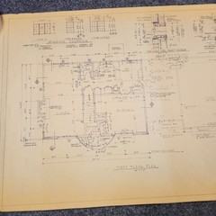Vintage House Blueprint 33×17 1964 Mid Century Modern Drawing Art Glen Ellyn IL