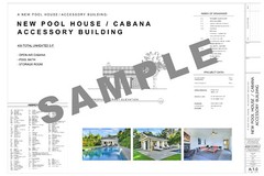 * Cape Cod Style Pool House / Cabana / Accessory Building – Full 24″x36″ Plans *