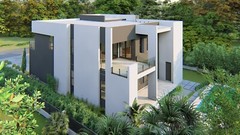 BLUEPRINTS CONTEMPORARY TWO STORY HOUSE PLAN ARCHUP #108
