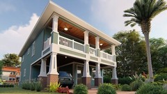 CADFILE BLUEPRINTS AMERICAN FOURSQUARE TWO STORY HOUSE PLAN ARCHUP #113A4S